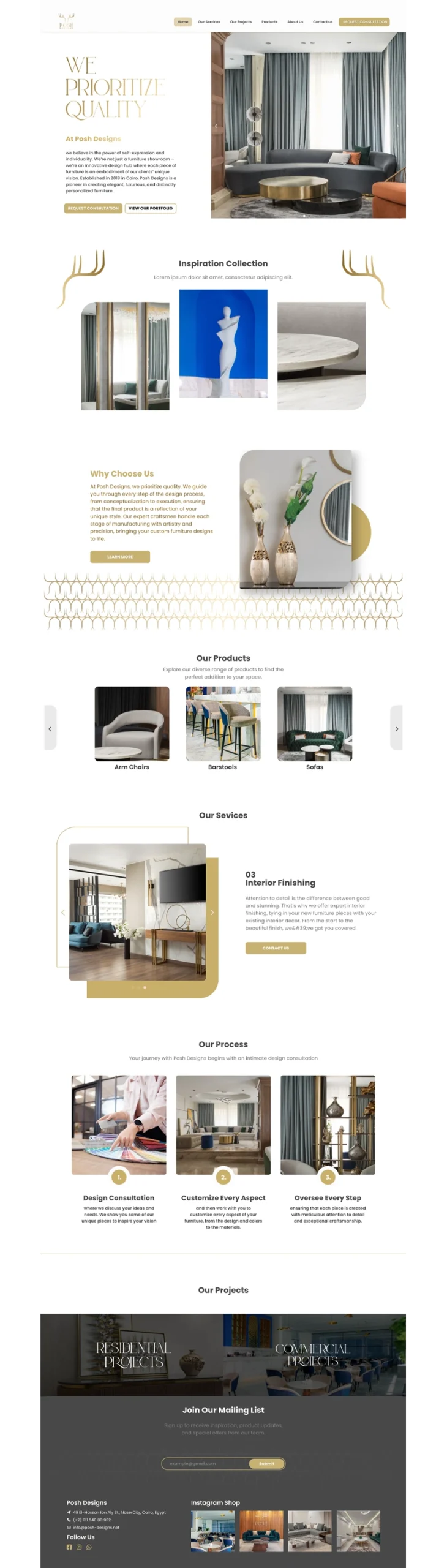 one of our project show an online catalouge for a home furnture website